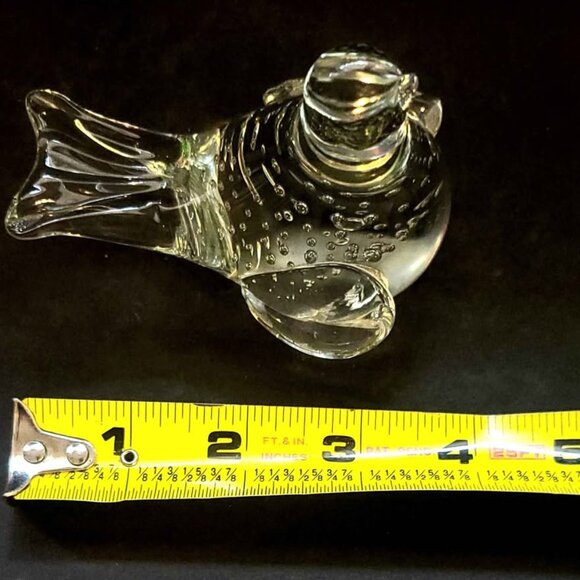 Vintage Glass Bird Paperweight With Controlled Bubbles - Picture 7 of 7